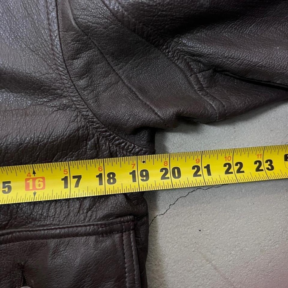 Vintage 70s G1 Brill Bros Goatskin Leather Bomber Jacket with Black Collar - Picture 8 of 8